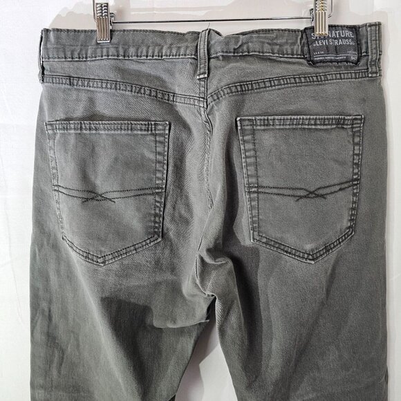 Signature by Levi's Jeans Mens Tag 36x32 Act 36x30 Regular Taper Denim Stretch - Picture 4 of 12